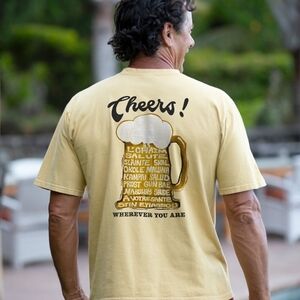 Crazyshirts | NWT Men's Cheers Around the World Beer Dyed T-Shirt Gold 3XL